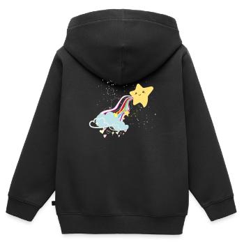 Happy star - Kinder Premium Organic Zip Hoodie - Schwarz - Hinten - AI Model Kid Male (0cm)