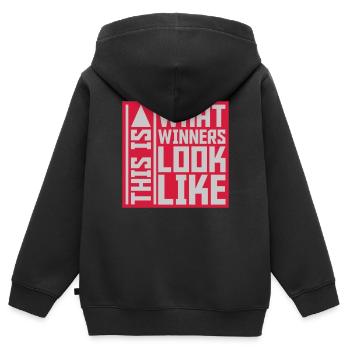What Winners Look Like - Kinder Premium Organic Zip Hoodie - Schwarz - Hinten - AI Model Kid Male (0cm)