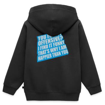 You find it offensive - Kinder Premium Organic Zip Hoodie - Schwarz - Hinten - AI Model Kid Male (0cm)