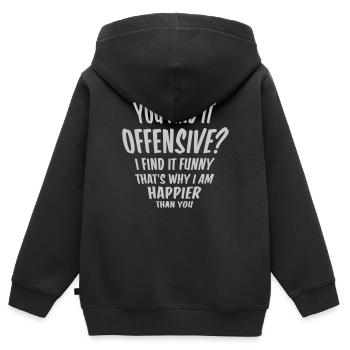 You find it offensive - Kinder Premium Organic Zip Hoodie - Schwarz - Hinten - AI Model Kid Male (0cm)