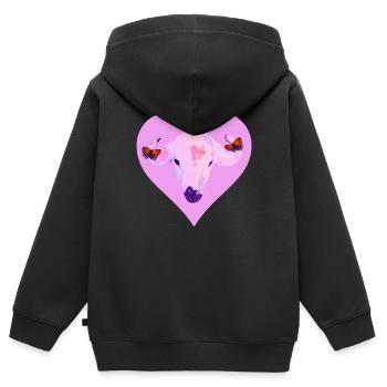 ein Herz für Lämmer - Kinder Premium Organic Zip Hoodie - Schwarz - Hinten - AI Model Kid Male (0cm)