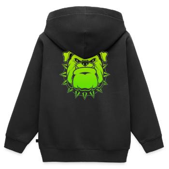 Visage en colère visage en colère chien suédois suédois en colère - Sweat Premium à capuche zippé enfant bio - noir - Dos - AI Model Kid Male (0cm)