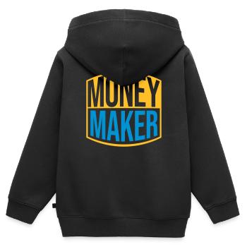Erfolgreich Money Maker Logo - Kinder Premium Organic Zip Hoodie - Schwarz - Hinten - AI Model Kid Male (0cm)