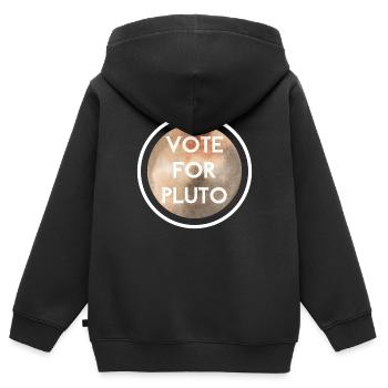 Pluton 1930 2006 Lustige Abstimmung für Pluto - Kinder Premium Organic Zip Hoodie - Schwarz - Hinten - AI Model Kid Male (0cm)