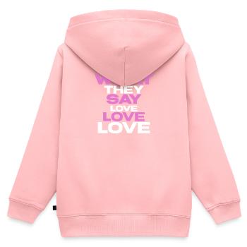 Liebe - Kinder Premium Organic Zip Hoodie - Rosa - Hinten - AI Model Kid Female (0cm)