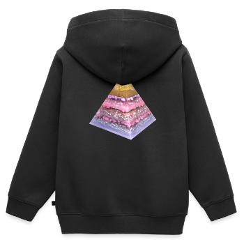 Schwingungserhöhung Pyramide - Kinder Premium Organic Zip Hoodie - Schwarz - Hinten - AI Model Kid Male (0cm)