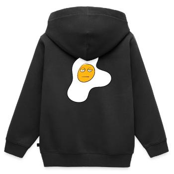 Spiegelei - Kinder Premium Organic Zip Hoodie - Schwarz - Hinten - AI Model Kid Male (0cm)