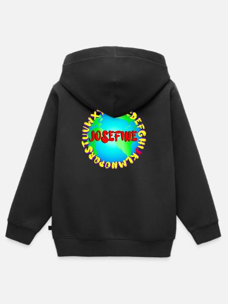 ABC Josefine - Kinder Premium Organic Zip Hoodie - Schwarz
