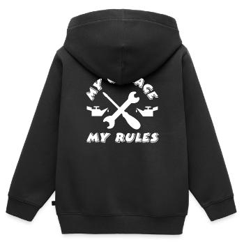 Garage - Sweat Premium à capuche zippé enfant bio - noir - Dos - AI Model Kid Male (0cm)