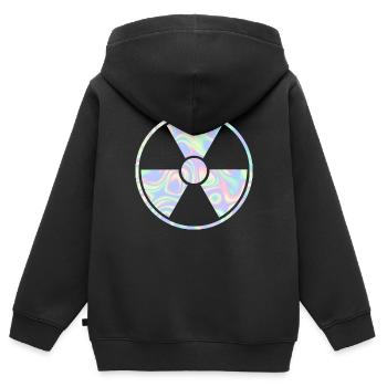 Vaporwave Radioactive Sign - Kids Premium Organic Zip-up Hoodie - black - Back - AI Model Kid Male (0cm)