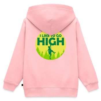 aiment se défoncer - Sweat Premium à capuche zippé enfant bio - rose - Dos - AI Model Kid Female (0cm)