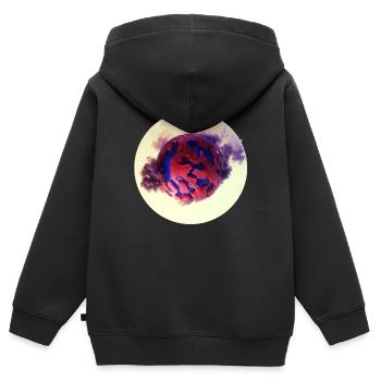 Terre pourpre - Sweat Premium à capuche zippé enfant bio - noir - Dos - AI Model Kid Male (0cm)