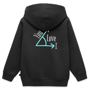 I love you - Kinder Premium Organic Zip Hoodie - Schwarz - Hinten - AI Model Kid Male (0cm)