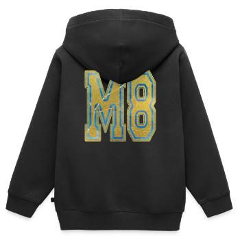 M8 - MACHT - Gold, Marmor, Berufung, Glaube - Kinder Premium Organic Zip Hoodie - Schwarz - Hinten - AI Model Kid Male (0cm)
