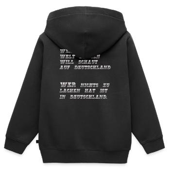 Lächerlich - Kinder Premium Organic Zip Hoodie - Schwarz - Hinten - AI Model Kid Male (0cm)