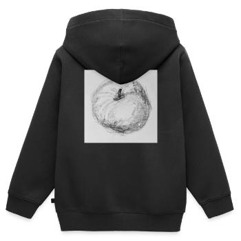 Apfel - Kinder Premium Organic Zip Hoodie - Schwarz - Hinten - AI Model Kid Male (0cm)