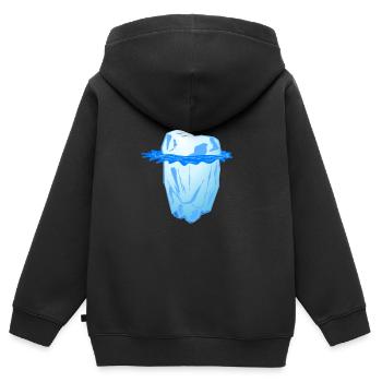 Eisberg - kalter blauer Eisblock im Ozean - Kinder Premium Organic Zip Hoodie - Schwarz - Hinten - AI Model Kid Male (0cm)