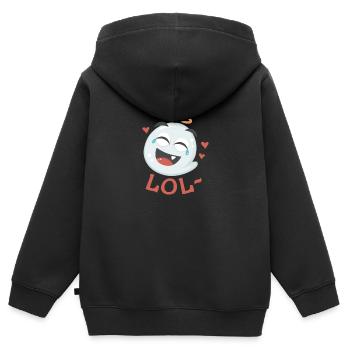 LOL- - Kinder Premium Organic Zip Hoodie - Schwarz - Hinten - AI Model Kid Male (0cm)