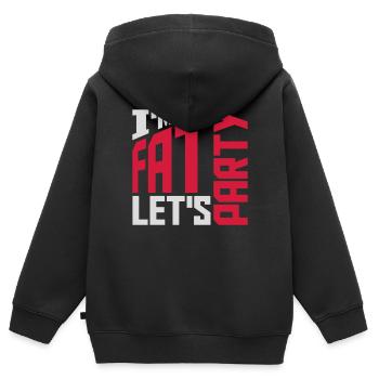 im fat lets party - Kinder Premium Organic Zip Hoodie - Schwarz - Hinten - AI Model Kid Male (0cm)