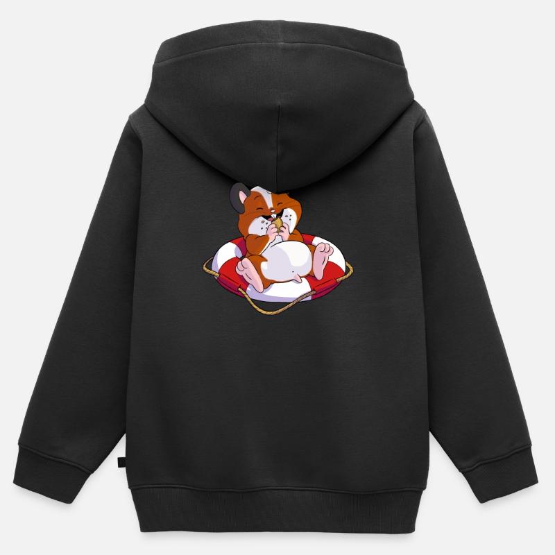 Hamster.lu ASBL - Sweat Premium à capuche zippé enfant bio - noir