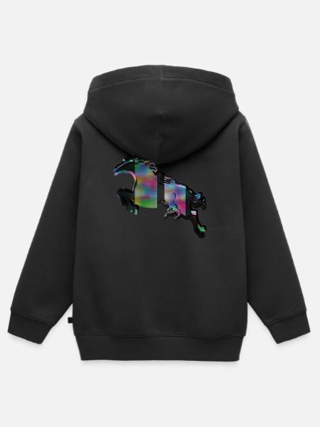 Pferd - Kinder Premium Organic Zip Hoodie - Schwarz