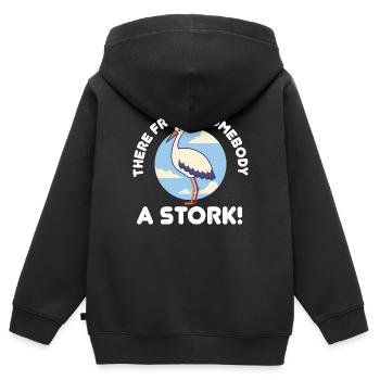 Faites-moi frire une cigogne! - Denglish dit Denglish - Sweat Premium à capuche zippé enfant bio - noir - Dos - AI Model Kid Male (0cm)