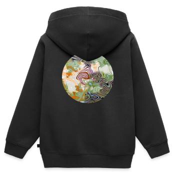 Entlastung Nummer 8 - Kinder Premium Organic Zip Hoodie - Schwarz - Hinten - AI Model Kid Male (0cm)