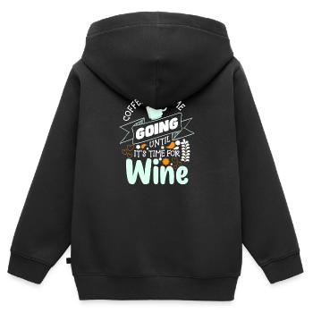 Kaffee Tasse Frühaufsteher Trinken - Kinder Premium Organic Zip Hoodie - Schwarz - Hinten - AI Model Kid Male (0cm)