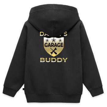 Garage - Kinder Premium Organic Zip Hoodie - Schwarz - Hinten - AI Model Kid Male (0cm)
