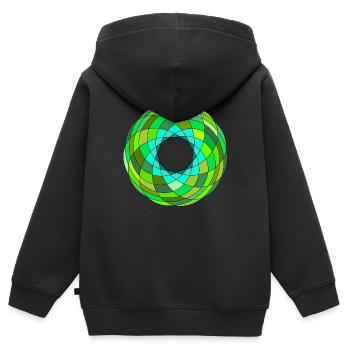 Green iris - Kinder Premium Organic Zip Hoodie - Schwarz - Hinten - AI Model Kid Male (0cm)