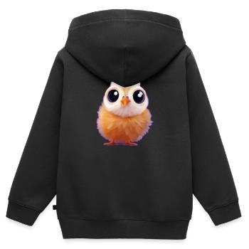 witziges Kücken - Kinder Premium Organic Zip Hoodie - Schwarz - Hinten - AI Model Kid Male (0cm)