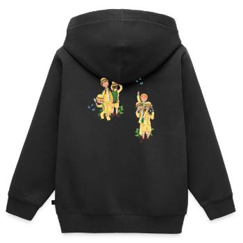 drôle d’équipe de recherche - Sweat Premium à capuche zippé enfant bio - noir - Dos - AI Model Kid Male (0cm)