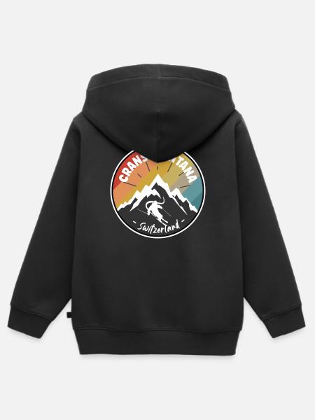 Skiing In Crans Montana - Switzerland - Kids Premium Organic Zip-up Hoodie - black