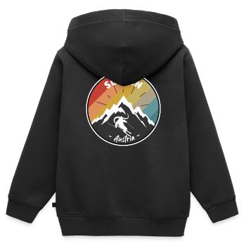 Skifahren in Sölden - Österreich - Kinder Premium Organic Zip Hoodie - Schwarz - Hinten - AI Model Kid Male (0cm)