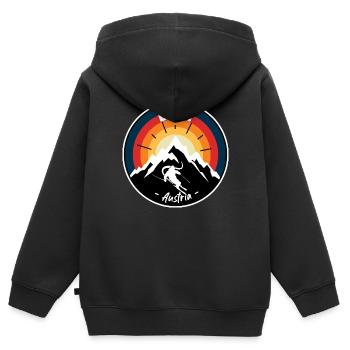 Ski à Lech Autriche Vintage - Sweat Premium à capuche zippé enfant bio - noir - Dos - AI Model Kid Male (0cm)