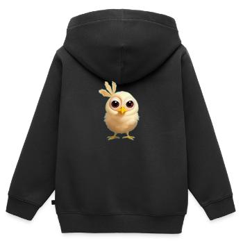 Kücken 8 - Kinder Premium Organic Zip Hoodie - Schwarz - Hinten - AI Model Kid Male (0cm)