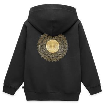 MANDALA 024 - Sweat Premium à capuche zippé enfant bio - noir - Dos - AI Model Kid Male (0cm)