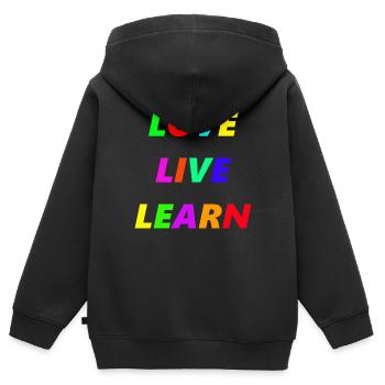 AIMER EN DIRECT APPRENDRE - Sweat Premium à capuche zippé enfant bio - noir - Dos - AI Model Kid Male (0cm)