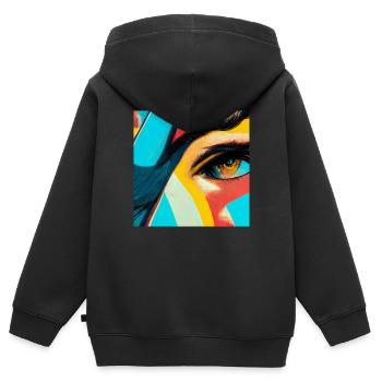 Comic Pop Art - Kinder Premium Organic Zip Hoodie - Schwarz - Hinten - AI Model Kid Male (0cm)
