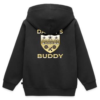 Garage - Kinder Premium Organic Zip Hoodie - Schwarz - Hinten - AI Model Kid Male (0cm)