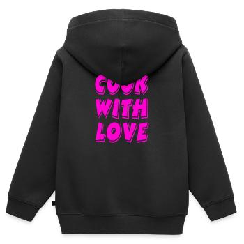 Cuire - Sweat Premium à capuche zippé enfant bio - noir - Dos - AI Model Kid Male (0cm)