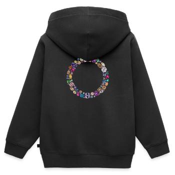 Diamant Kreis - Kinder Premium Organic Zip Hoodie - Schwarz - Hinten - AI Model Kid Male (0cm)