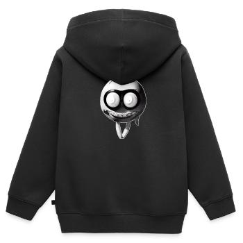 fliegender Smilie - Sweat Premium à capuche zippé enfant bio - noir - Dos - AI Model Kid Male (0cm)