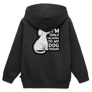 only talking to dog - Kids Premium Organic Zip-up Hoodie - black - Back - AI Model Kid Male (0cm)