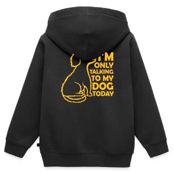 only talking to dog - Kids Premium Organic Zip-up Hoodie - black - Back - AI Model Kid Male (0cm)