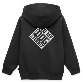 only talking to dog - Kids Premium Organic Zip-up Hoodie - black - Back - AI Model Kid Male (0cm)