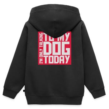 only talking to dog - Kids Premium Organic Zip-up Hoodie - black - Back - AI Model Kid Male (0cm)