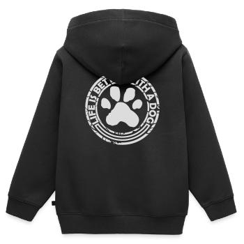 better with a dog - Kids Premium Organic Zip-up Hoodie - black - Back - AI Model Kid Male (0cm)