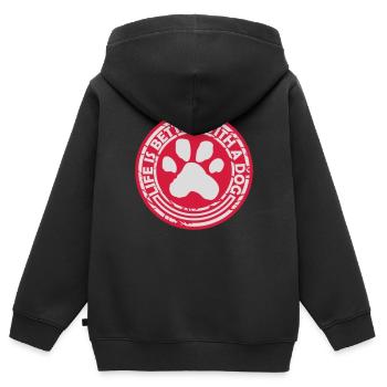 better with a dog - Kids Premium Organic Zip-up Hoodie - black - Back - AI Model Kid Male (0cm)