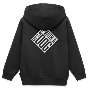 better with a dog - Kids Premium Organic Zip-up Hoodie - black - Back - AI Model Kid Male (0cm)